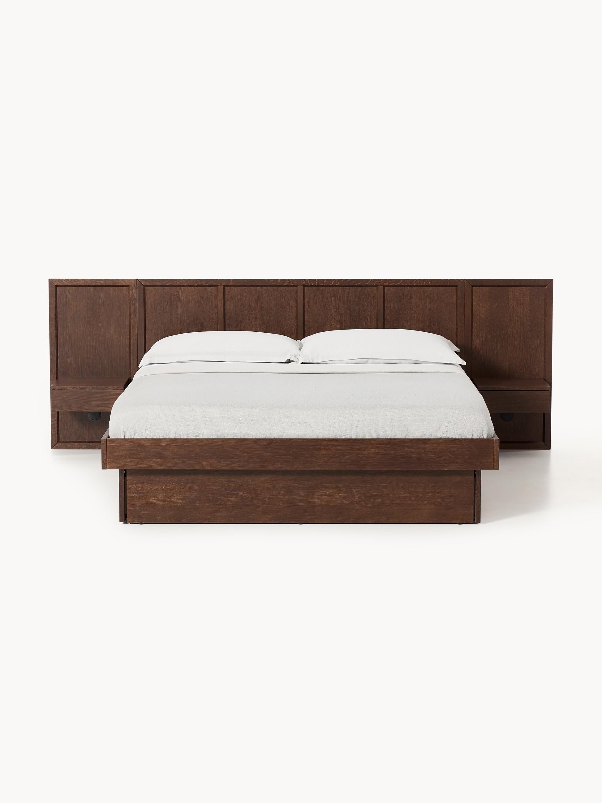 Nantica Wooden Bed with Headboard and Bedside Tables