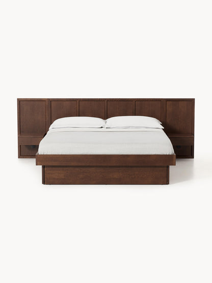Nantica Wooden Bed with Headboard and Bedside Tables