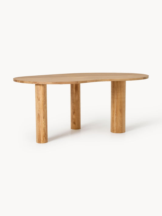 Narutta Dining Table in Oak with Organic Shape, in Various Sizes