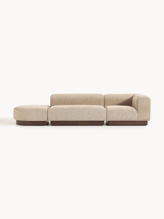 Natera Modular Ottoman in Teddy Bouclé with Stool (Left/Right)