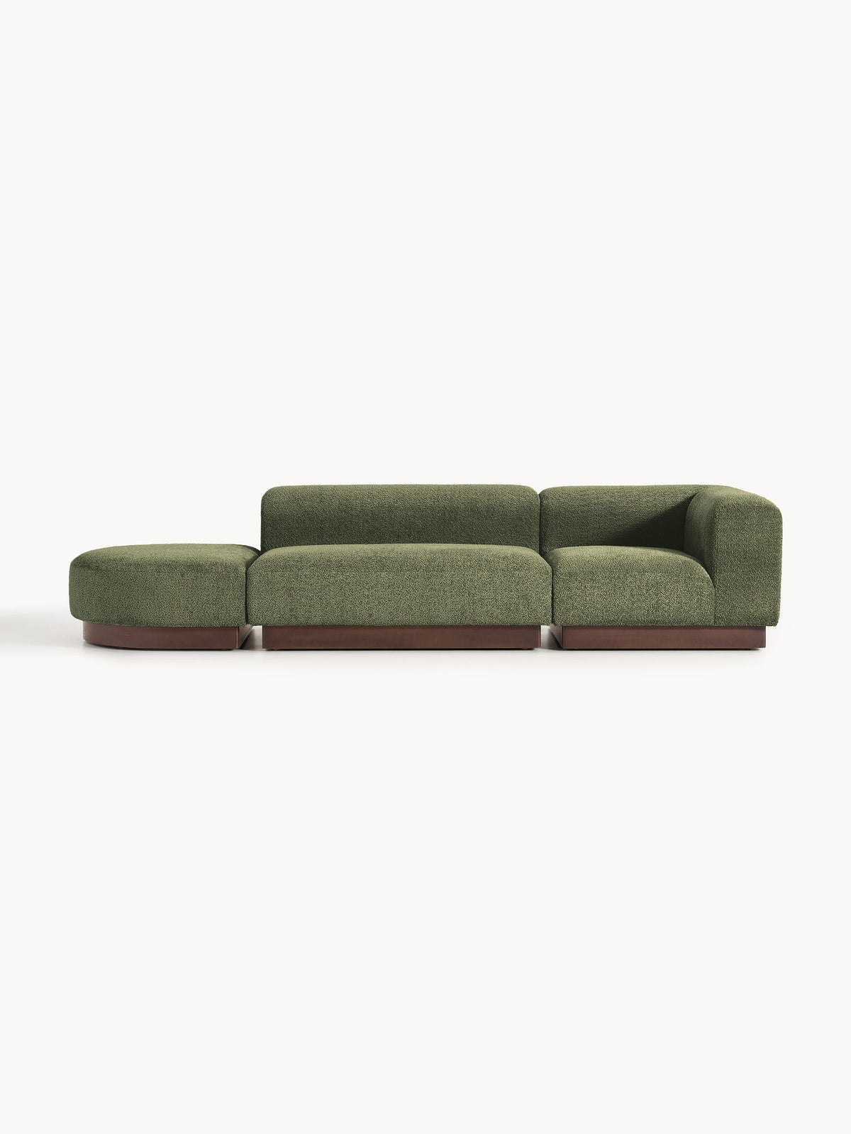 Natera Modular Ottoman in Teddy Bouclé with Stool (Left/Right)