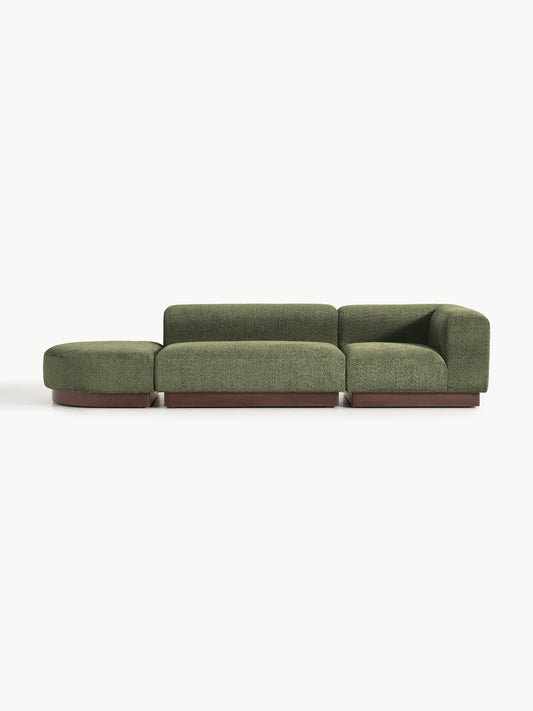 Natera Modular Ottoman in Teddy Bouclé with Stool (Left/Right)
