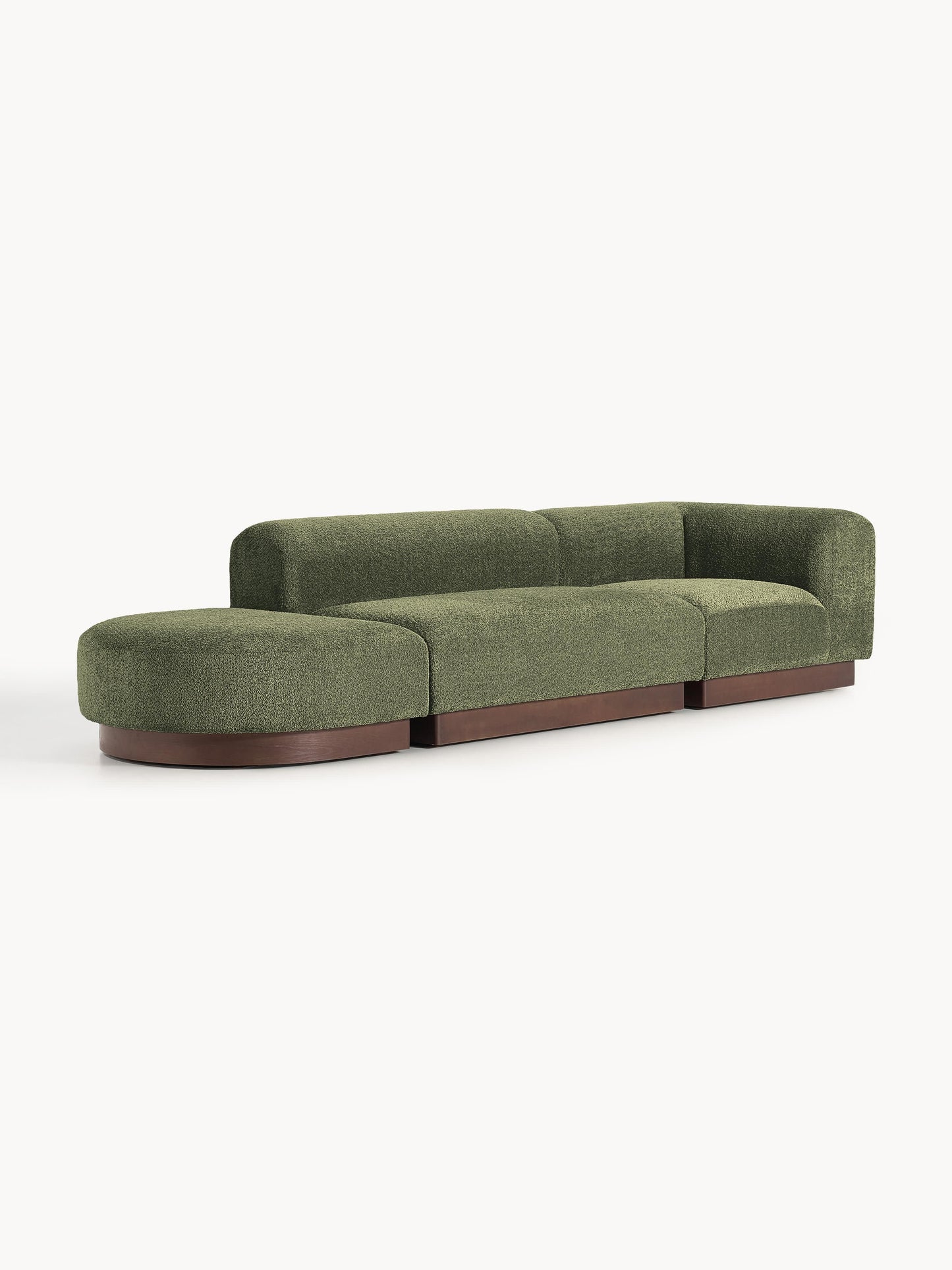 Natera Modular Ottoman in Teddy Bouclé with Stool (Left/Right)