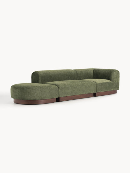 Natera Modular Ottoman in Teddy Bouclé with Stool (Left/Right)