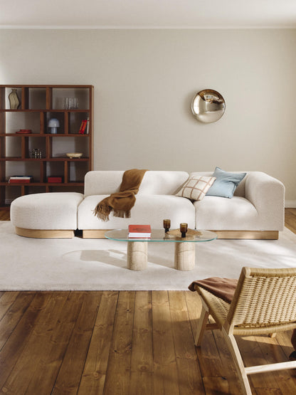 Natera Modular Ottoman in Teddy Bouclé with Stool (Left/Right)
