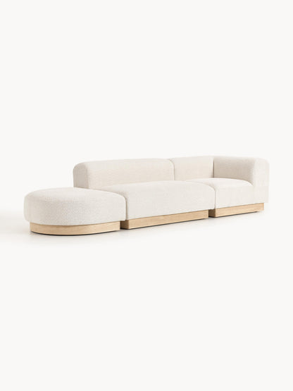 Natera Modular Ottoman in Teddy Bouclé with Stool (Left/Right)