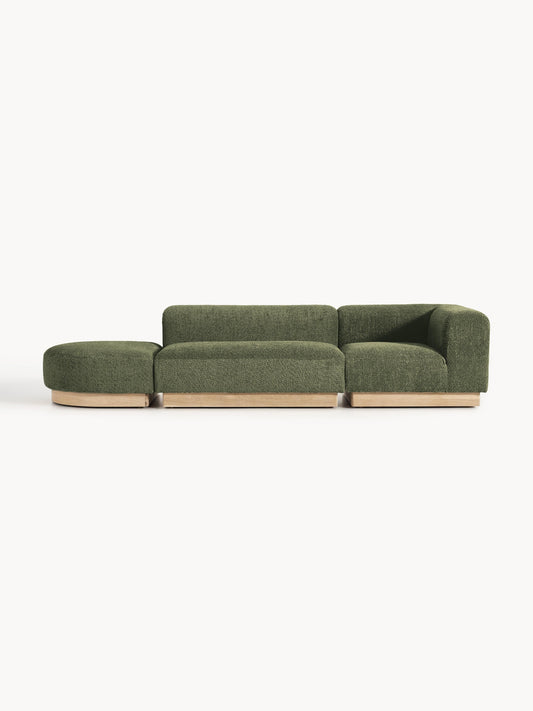 Natera Modular Ottoman in Teddy Bouclé with Stool (Left/Right)
