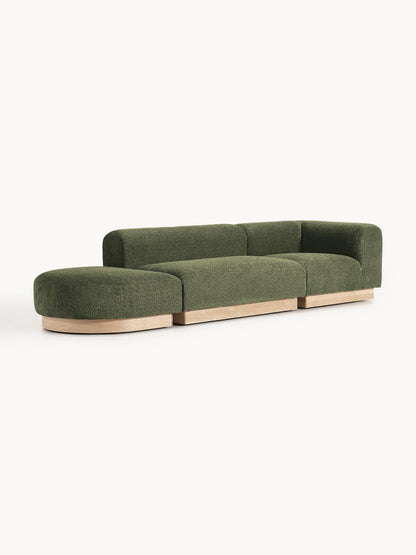 Natera Modular Ottoman in Teddy Bouclé with Stool (Left/Right)