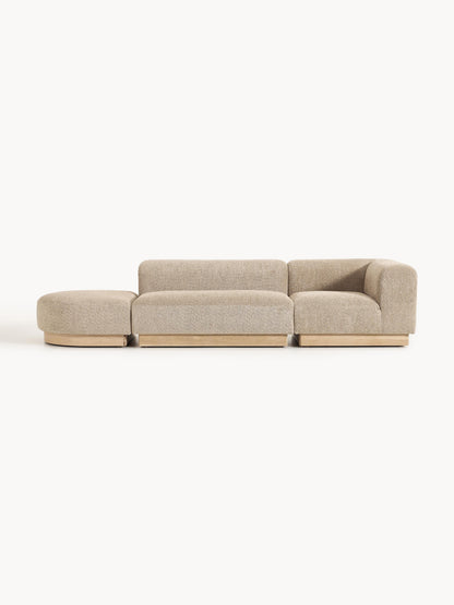 Natera Modular Ottoman in Teddy Bouclé with Stool (Left/Right)