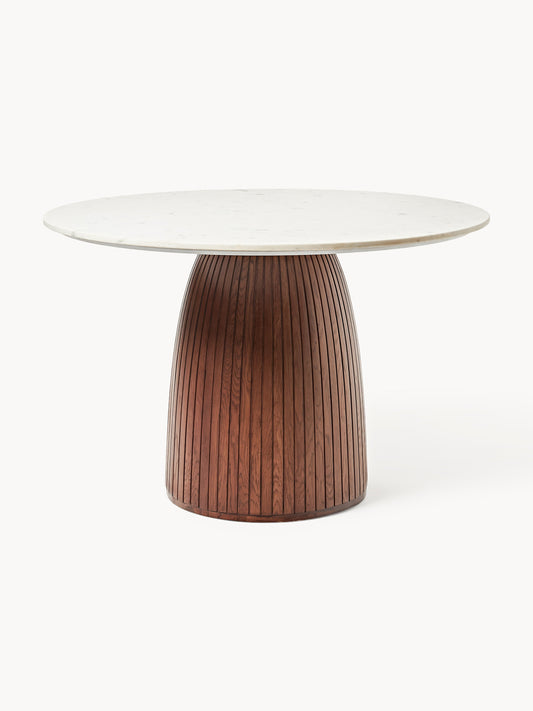 Nellow Round Dining Table with Marble Tabletop, Ø 115 cm