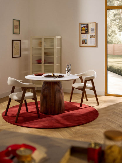 Nellow Round Dining Table with Marble Tabletop, Ø 115 cm