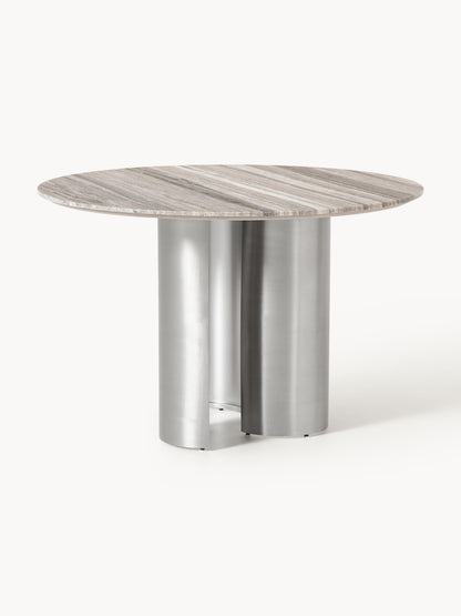 Noamin Round Dining Table with Marble Tabletop, Ø 120 cm