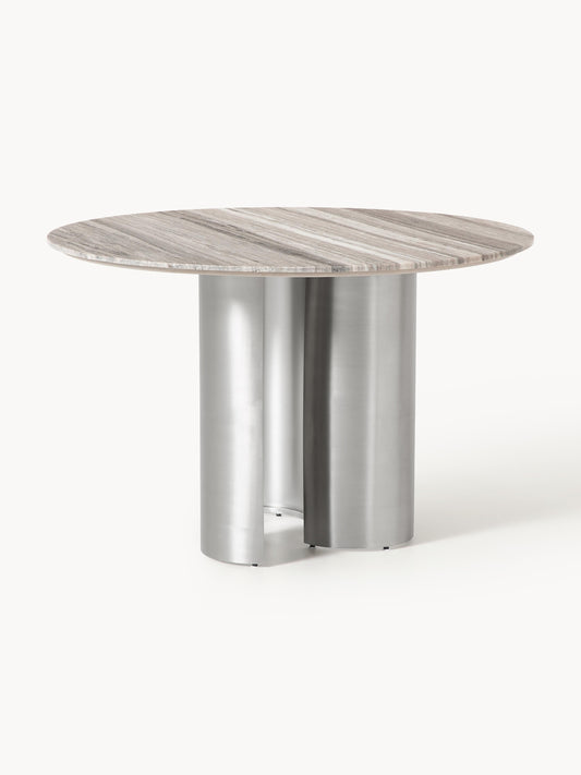 Noamin Round Dining Table with Marble Tabletop, Ø 120 cm