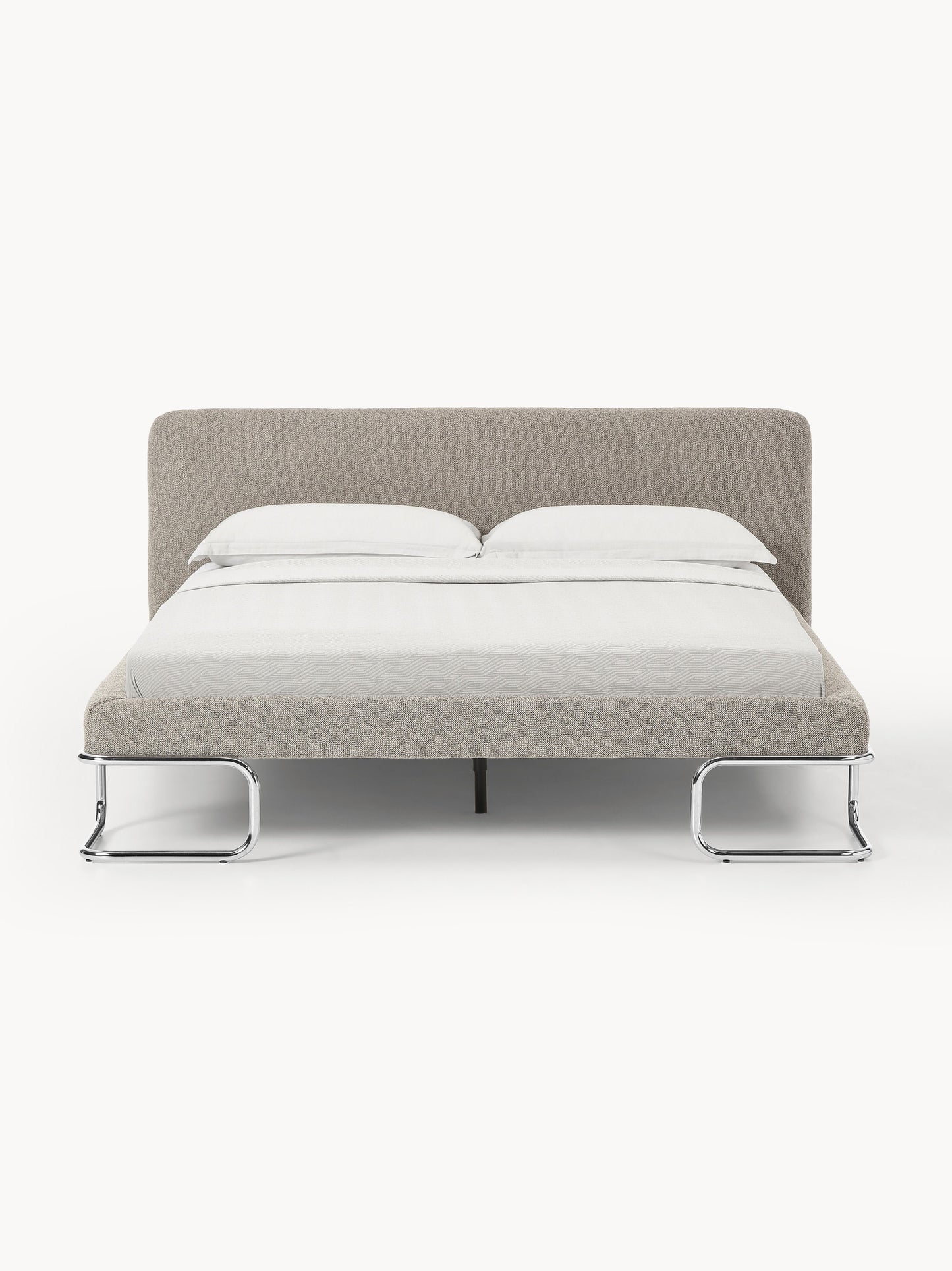 Olinka Bouclé Upholstered Bed with Metal Legs