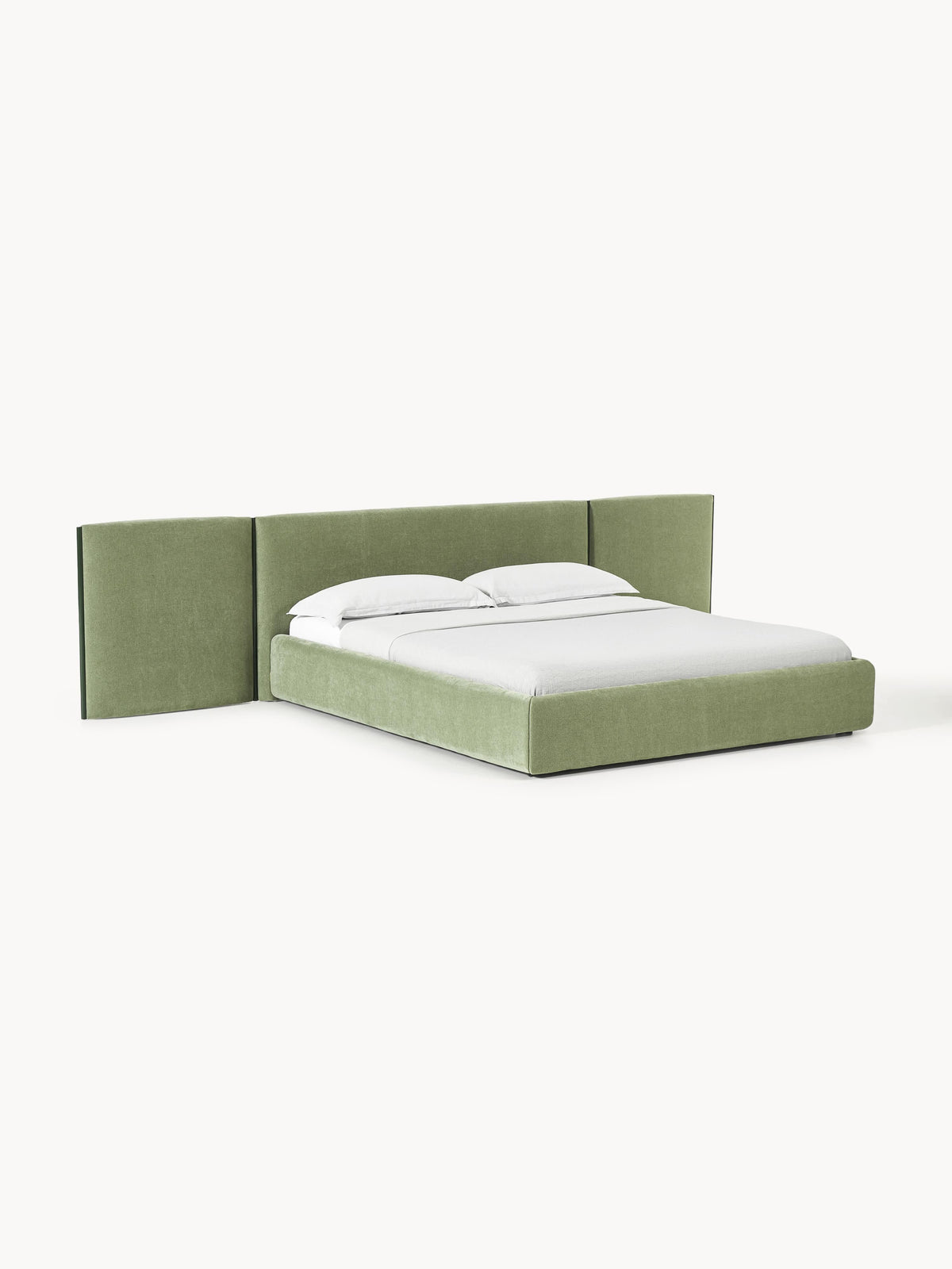 Otinno Upholstered Bed with Folding Headboard
