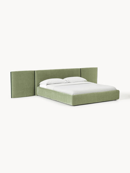 Otinno Upholstered Bed with Folding Headboard