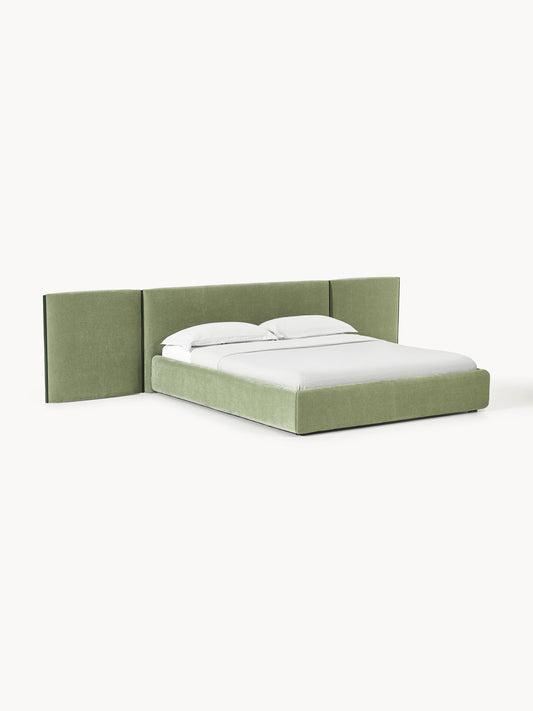 Otinno Upholstered Bed with Folding Headboard