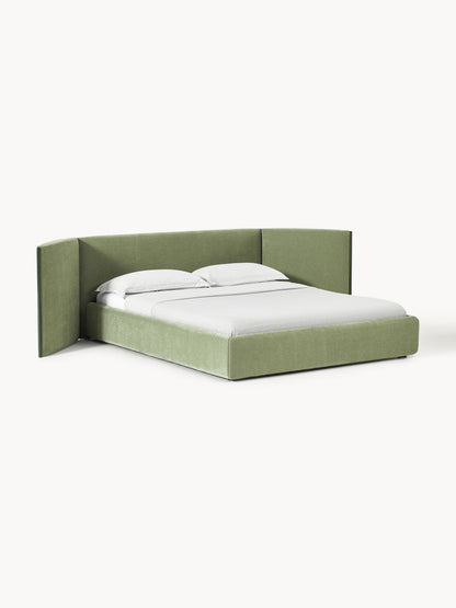 Otinno Upholstered Bed with Folding Headboard