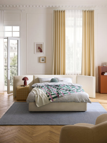 Otinno Upholstered Bed with Folding Headboard