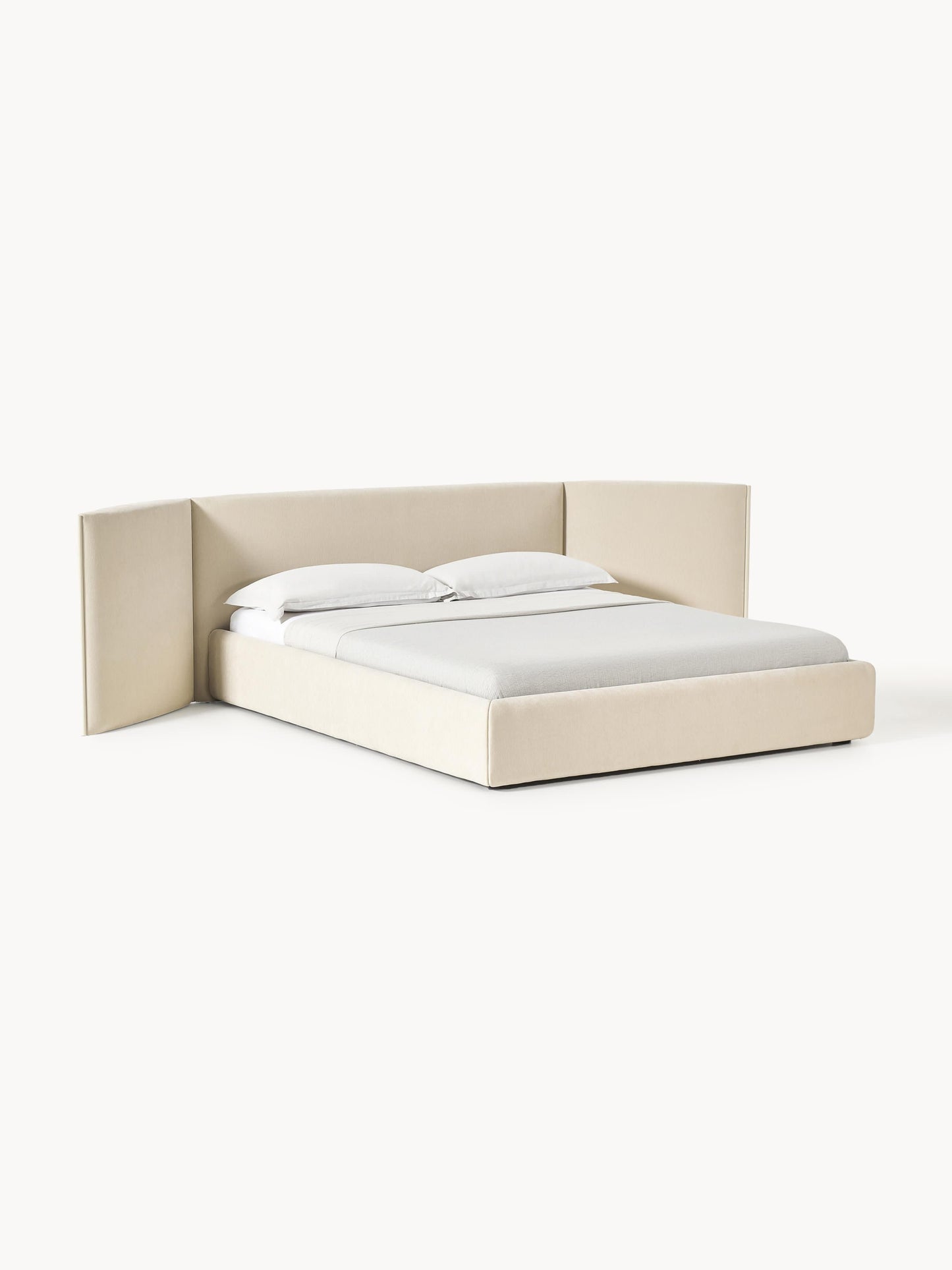 Otinno Upholstered Bed with Folding Headboard