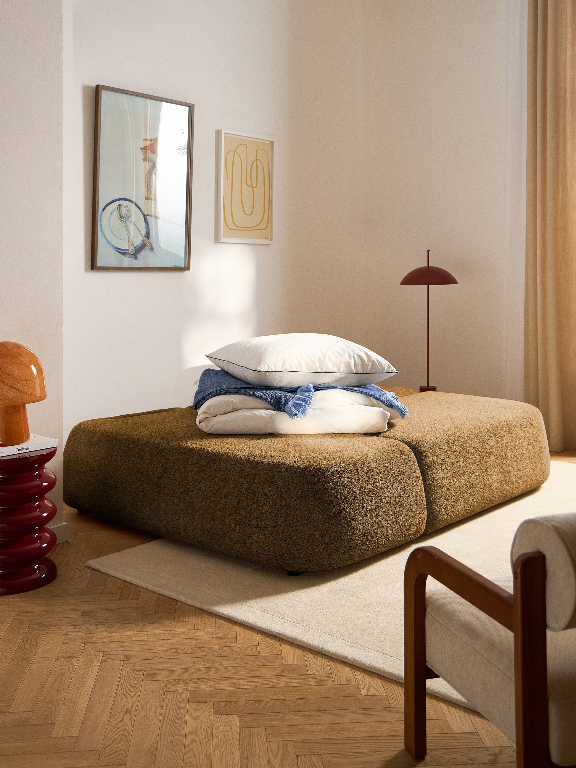 Paolino Teddy Bouclé Sofa Bed with Storage
