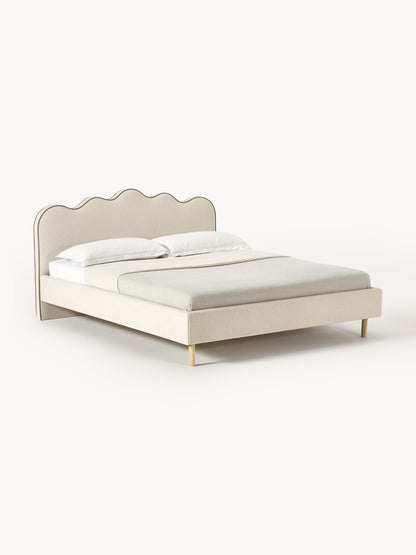 Romilla Upholstered Bed with Wavy Headboard
