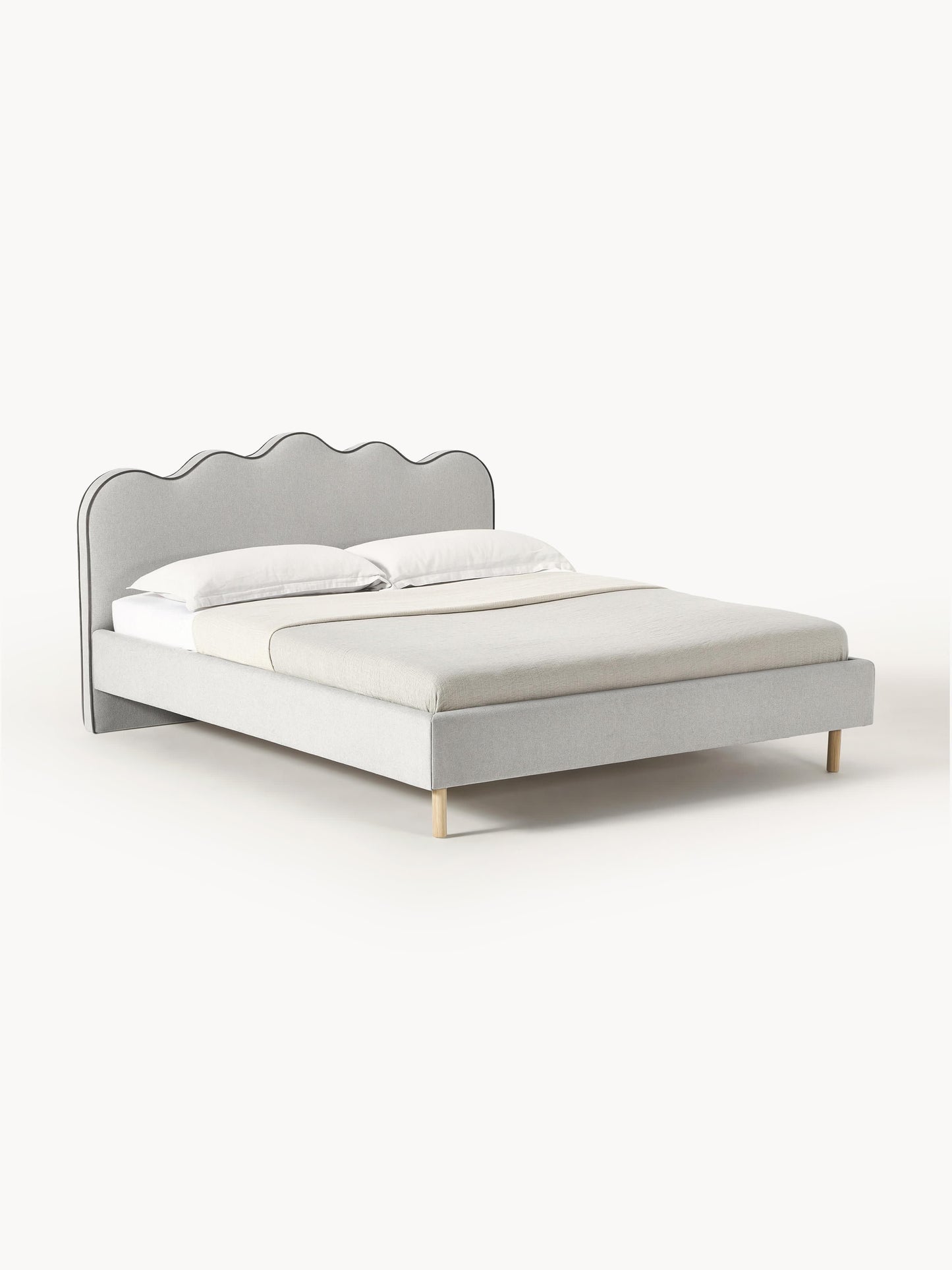Romilla Upholstered Bed with Wavy Headboard