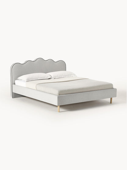 Romilla Upholstered Bed with Wavy Headboard