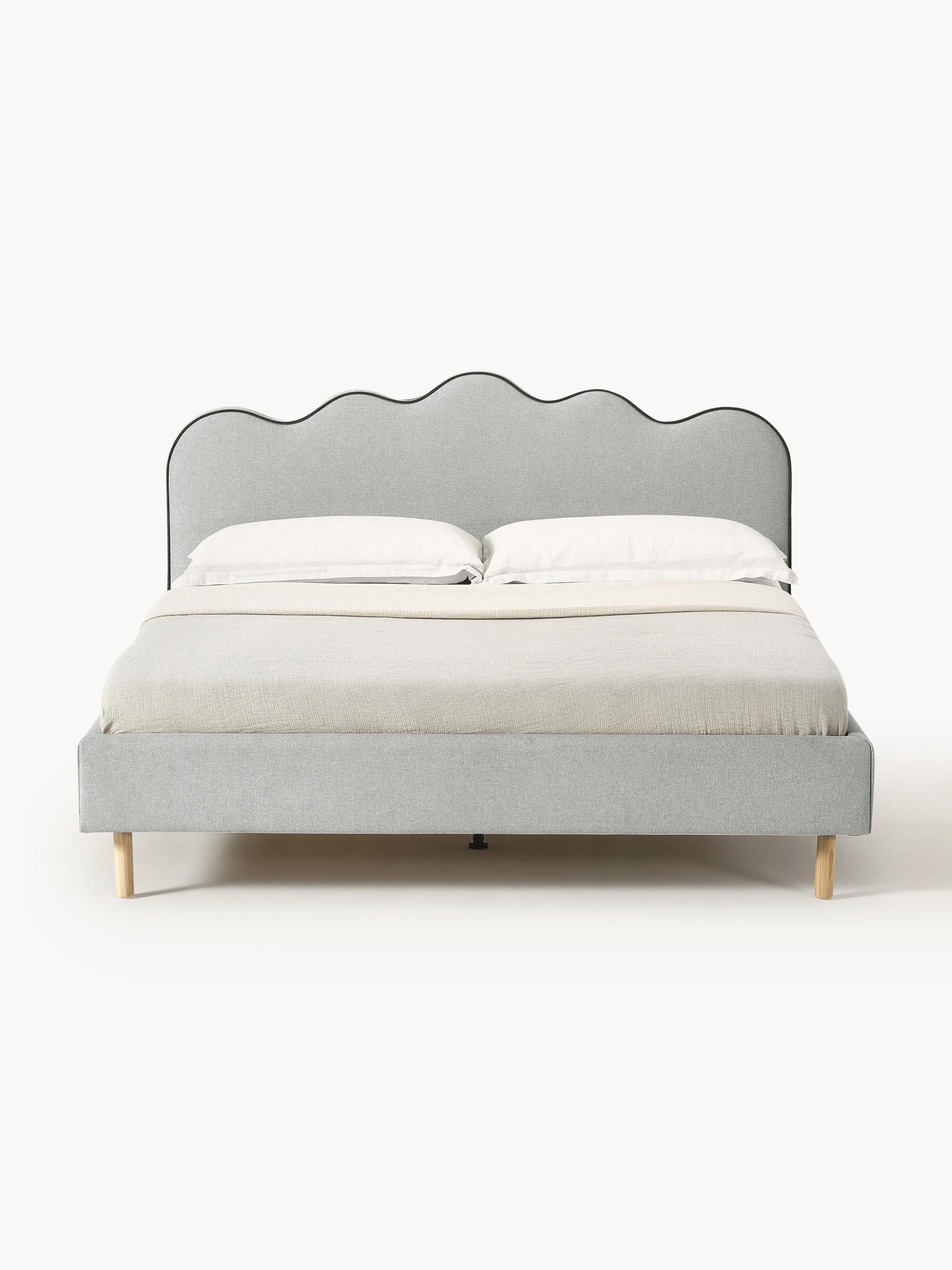 Romilla Upholstered Bed with Wavy Headboard