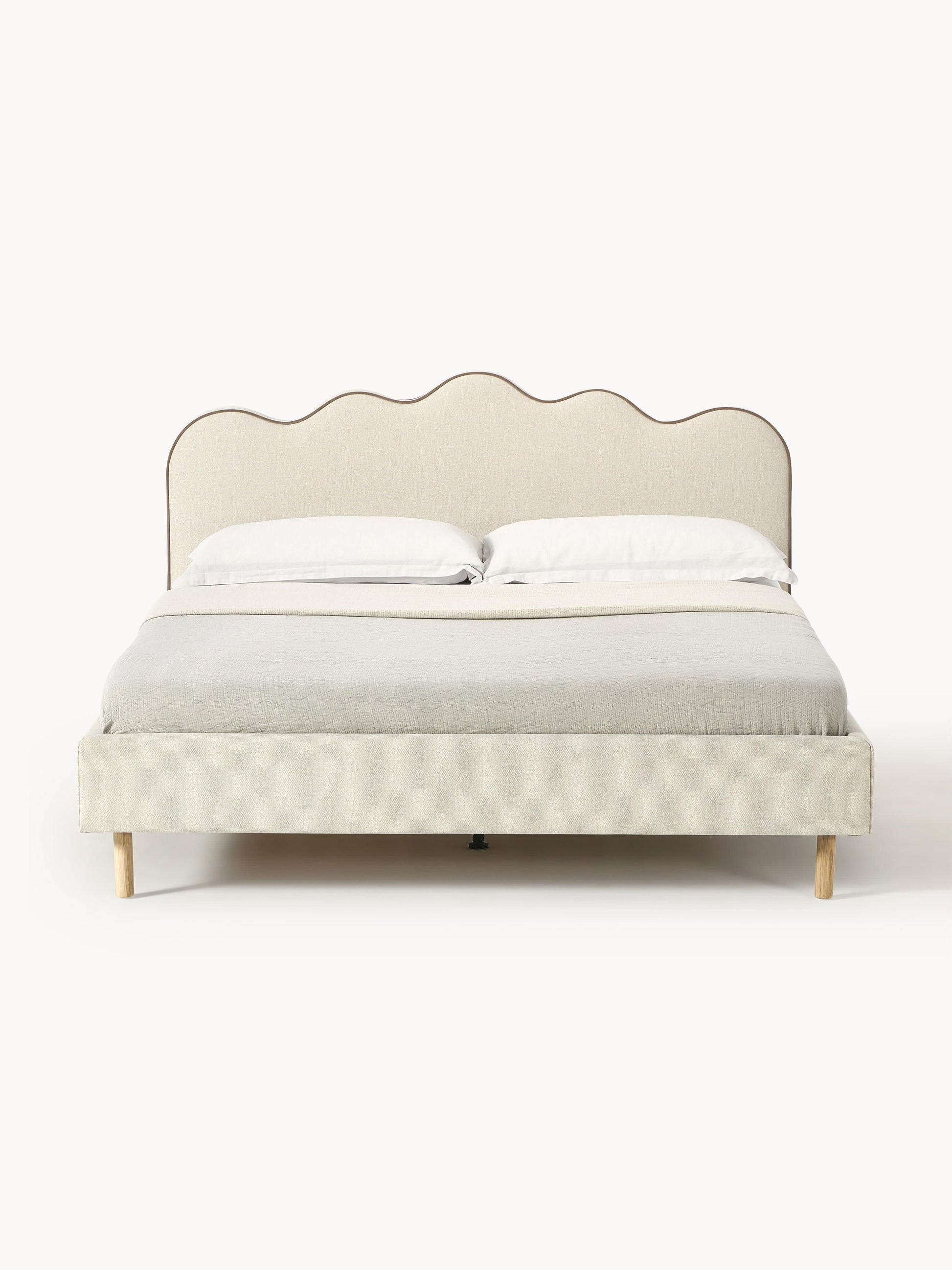Romilla Upholstered Bed with Wavy Headboard