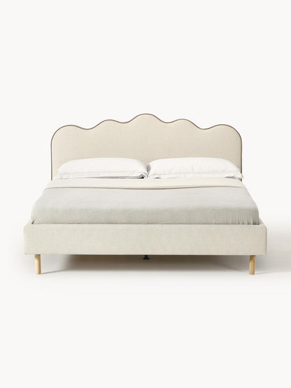 Romilla Upholstered Bed with Wavy Headboard