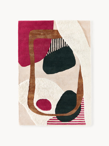 Roscino Hand-Tufted Wool Rug with High-Low Texture