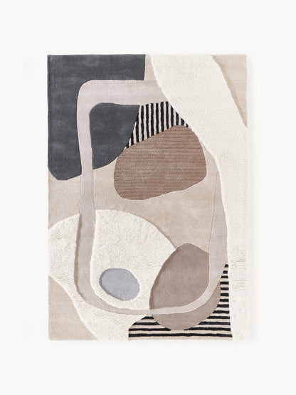 Roscino Hand-Tufted Wool Rug with High-Low Texture