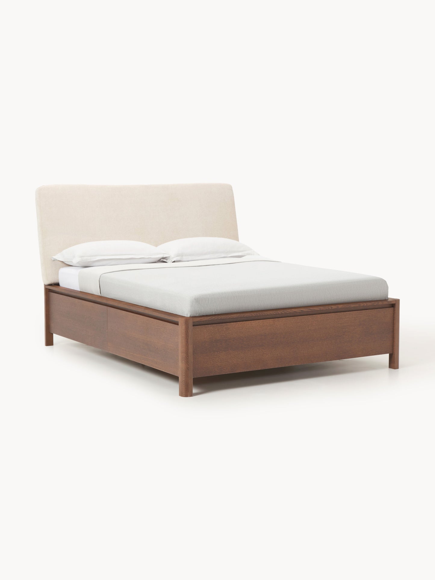 Santeno Wooden Bed with Drawers and Upholstered Headboard