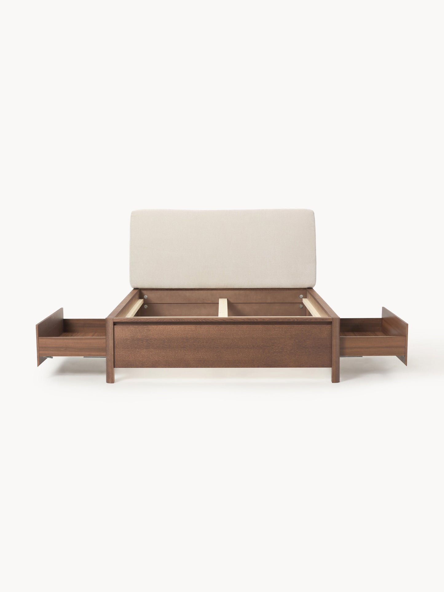 Santeno Wooden Bed with Drawers and Upholstered Headboard