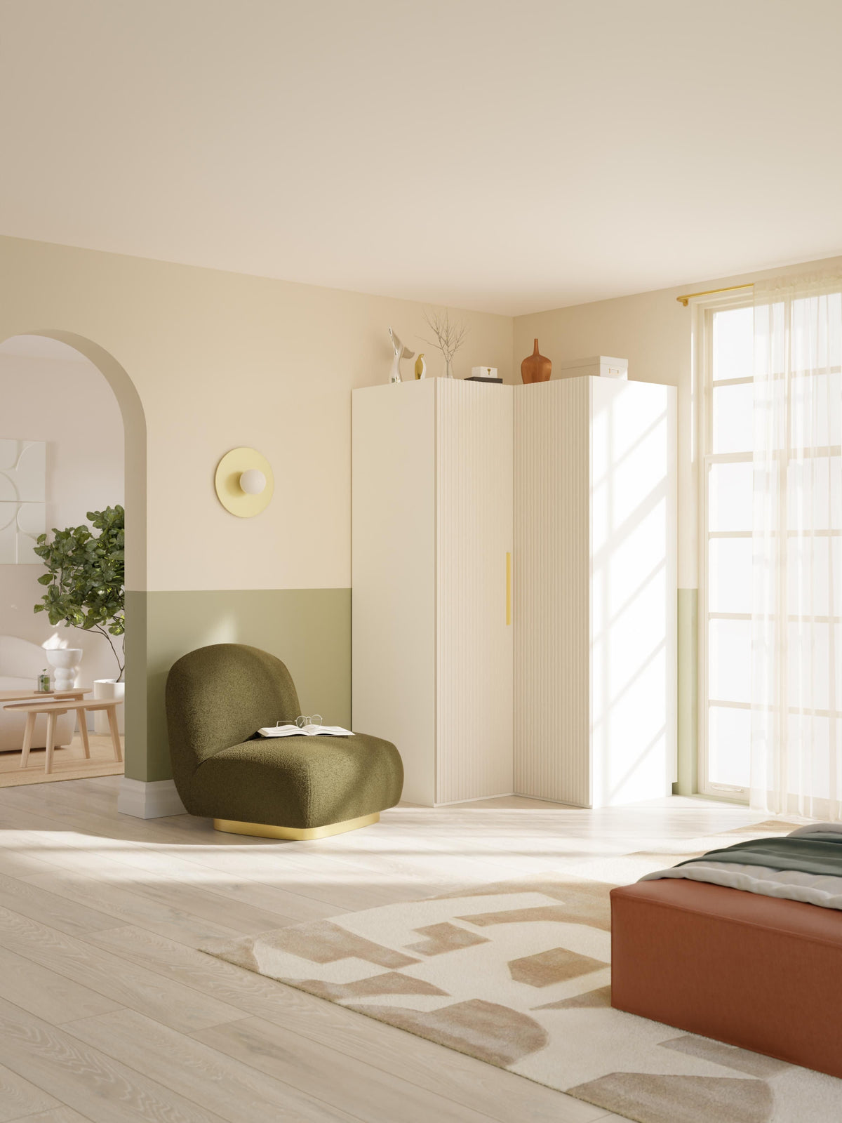 Simonetta Modular Corner Wardrobe, 115 cm Wide