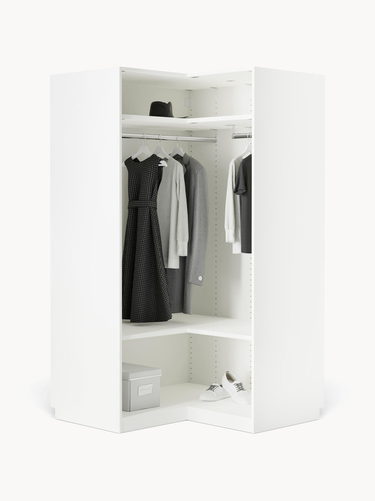 Simonetta Modular Corner Wardrobe, 115 cm Wide