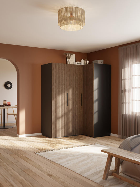 Simonetta Modular Corner Wardrobe, 165 cm Wide, in Various Sizes