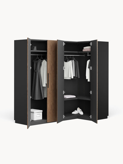 Simonetta Modular Corner Wardrobe, 215 cm Wide, in Various Sizes