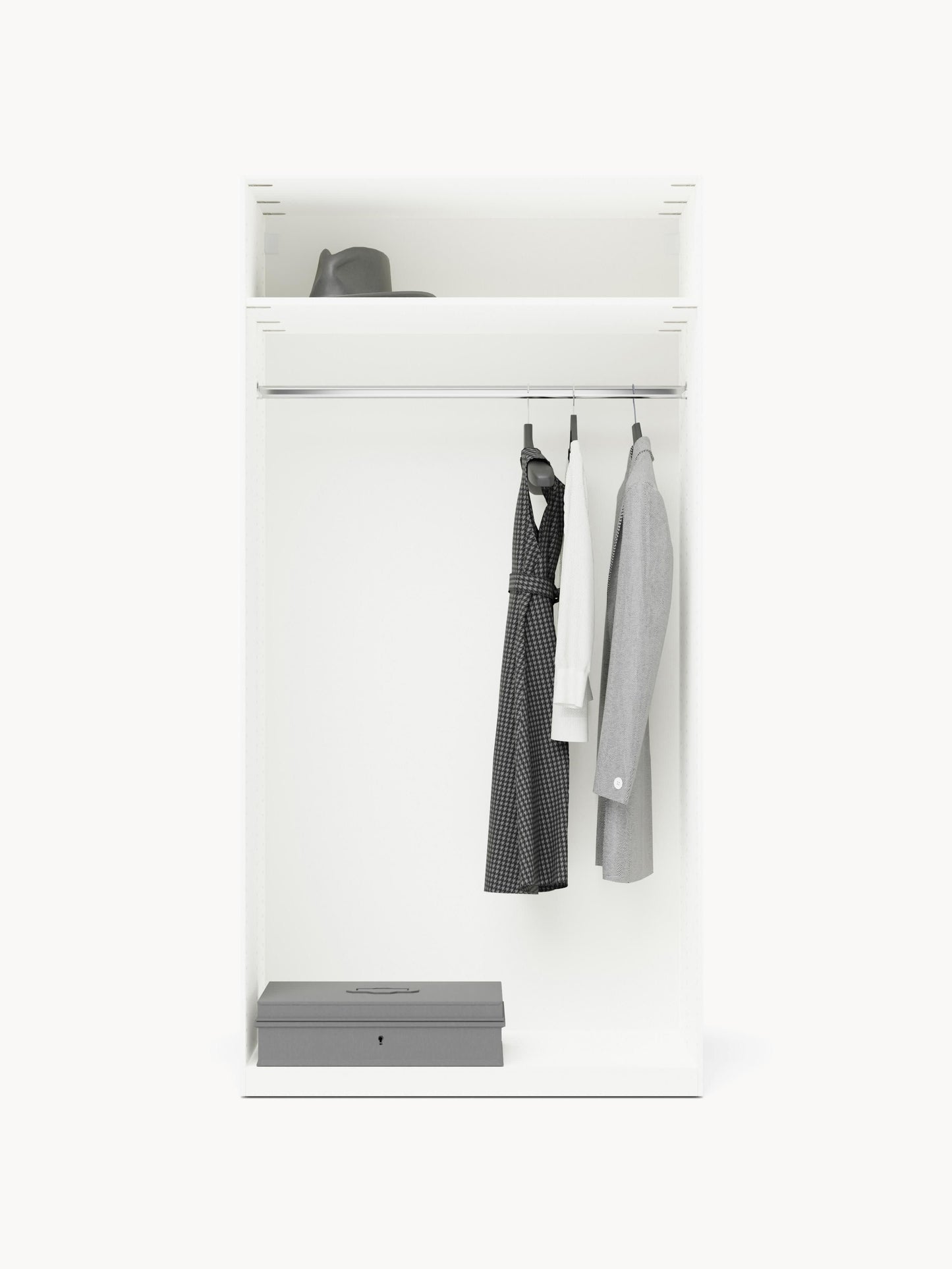 Simonetta Modular Hinged-Door Wardrobe, 100 cm Wide, in Various Sizes