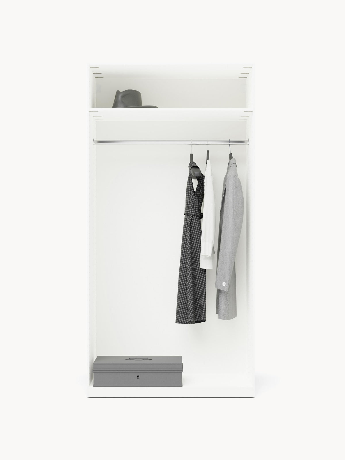 Simonetta Modular Hinged-Door Wardrobe, 100 cm Wide, in Various Sizes