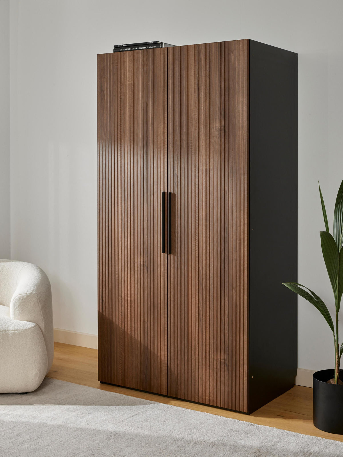 Simonetta Modular Hinged-Door Wardrobe, 100 cm Wide, in Various Sizes