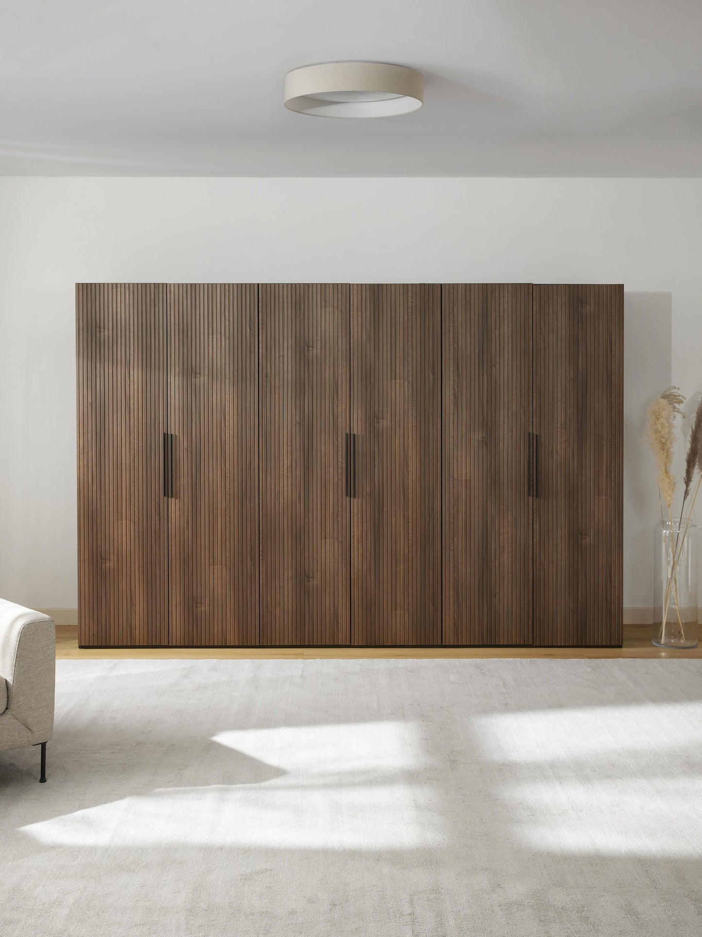 Simonetta Modular Hinged-Door Wardrobe, 300 cm Wide, in Various Sizes