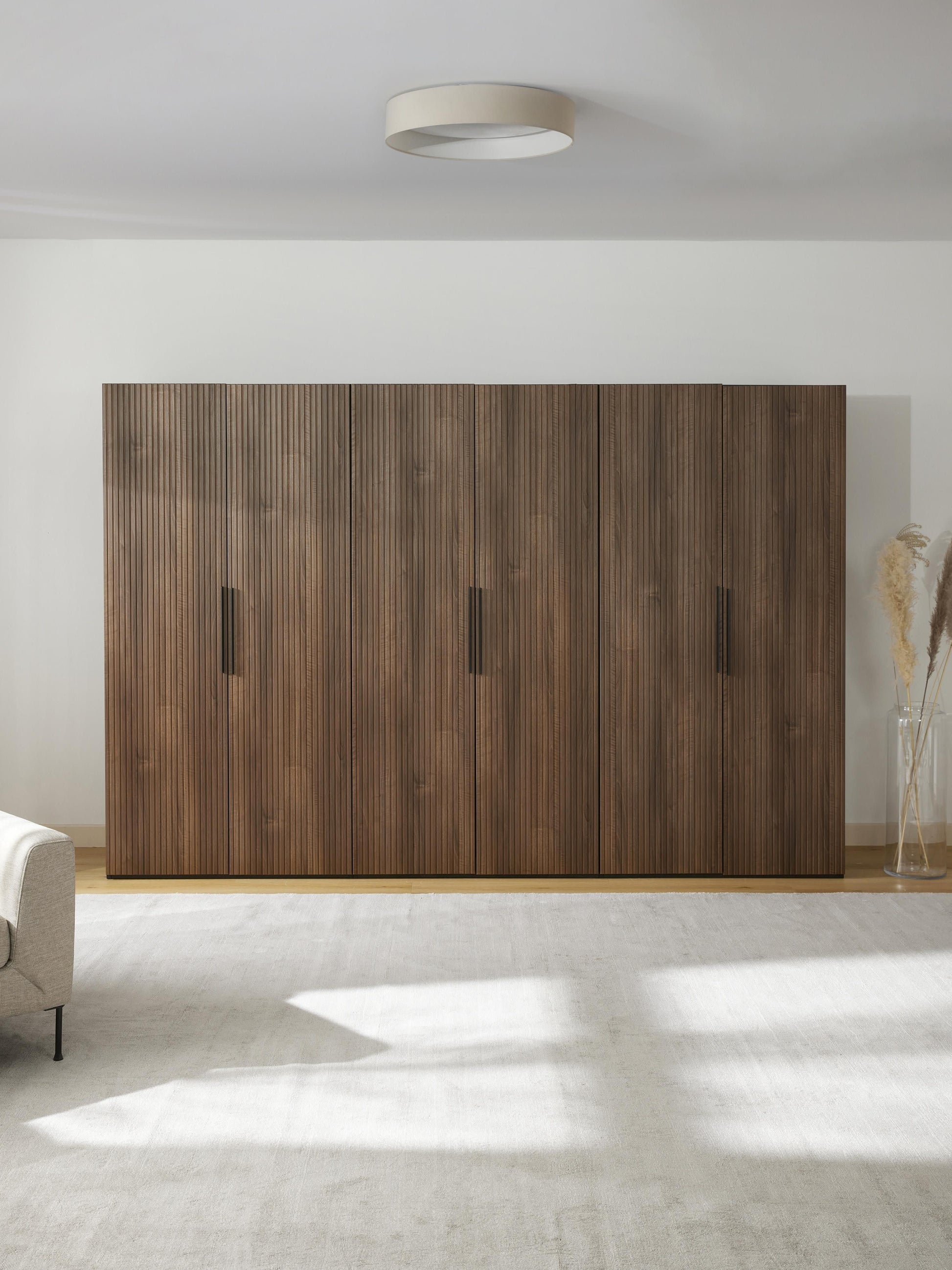 Simonetta Modular Hinged-Door Wardrobe, 300 cm Wide, in Various Sizes