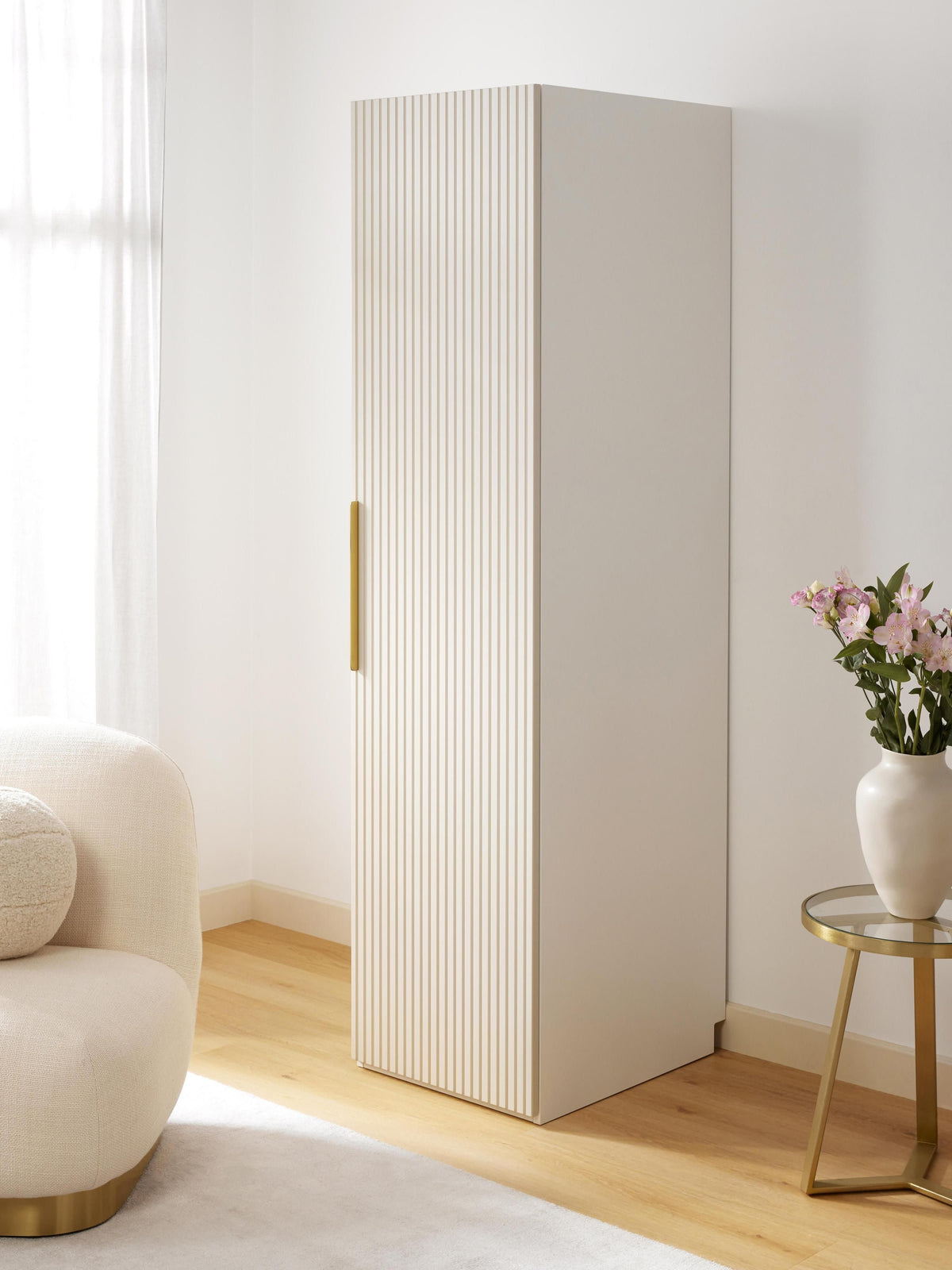 Simonetta Modular Hinged-Door Wardrobe, 50 cm Wide, in Various Sizes