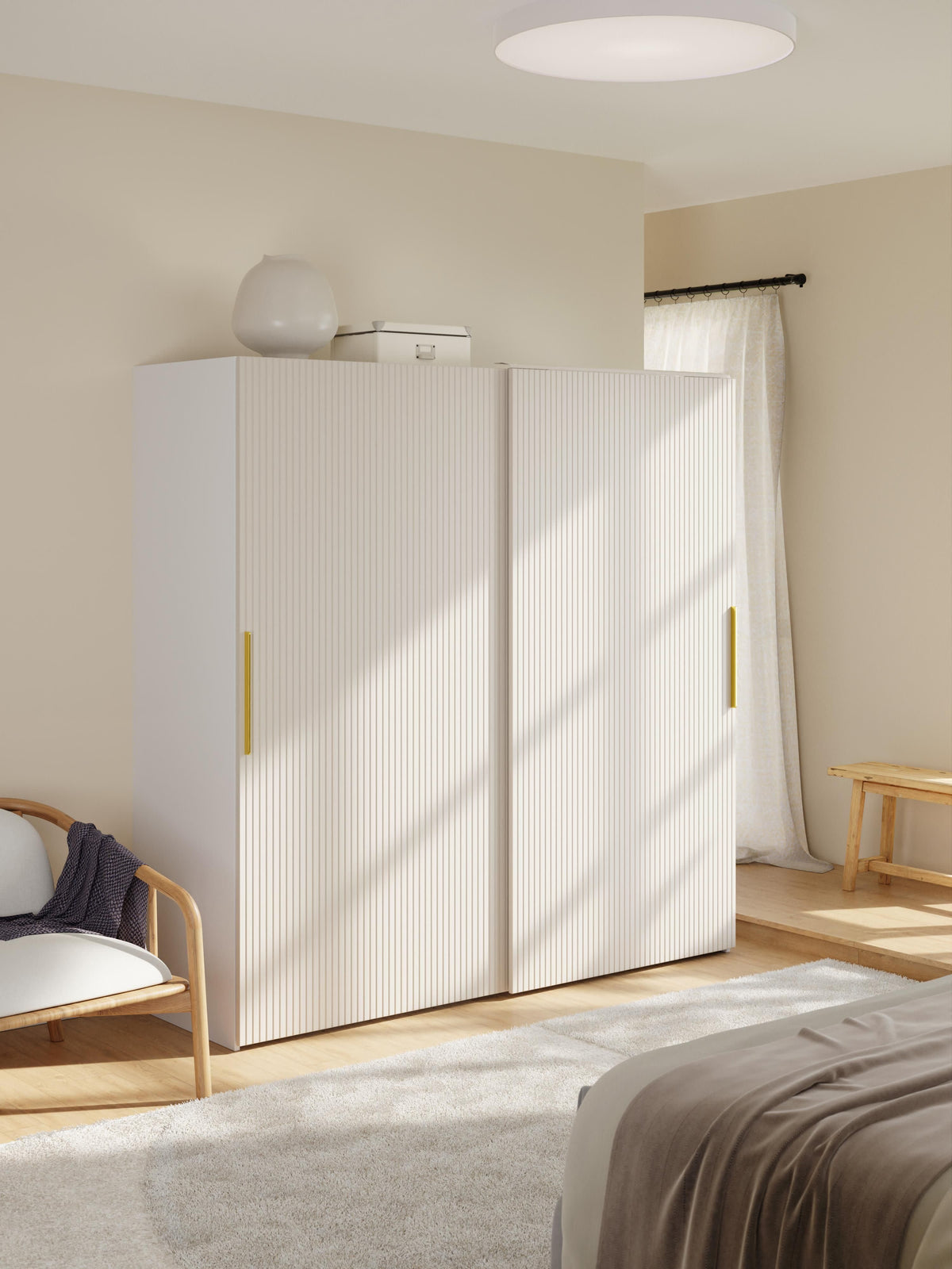 Simonetta Modular Sliding-Door Wardrobe, 200 cm Wide, in Various Sizes