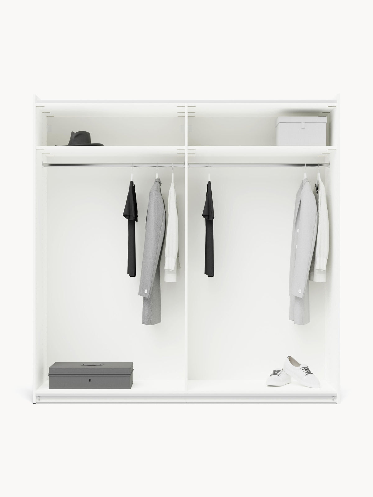 Simonetta Modular Sliding-Door Wardrobe, 200 cm Wide, in Various Sizes