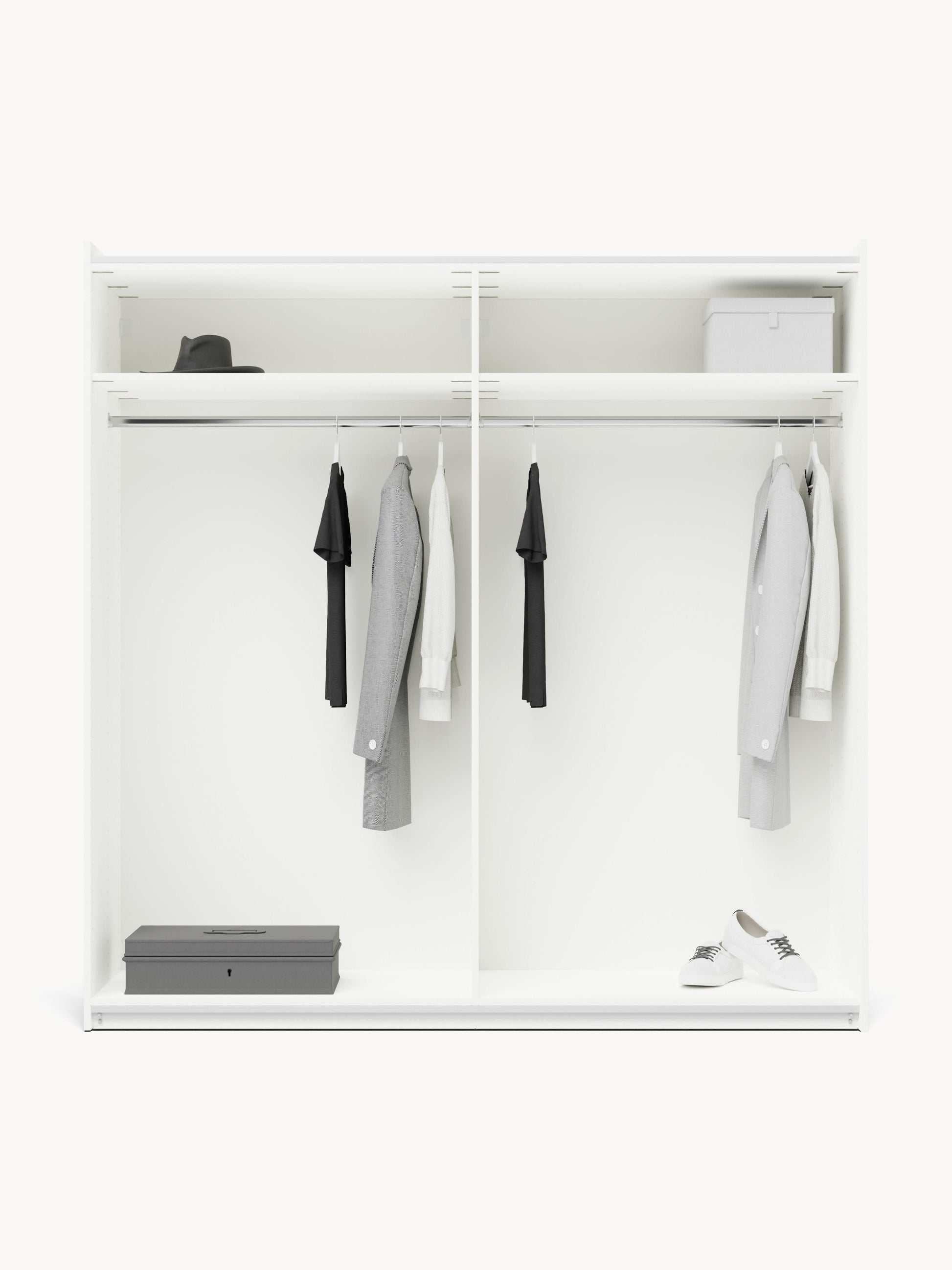 Simonetta Modular Sliding-Door Wardrobe, 200 cm Wide, in Various Sizes