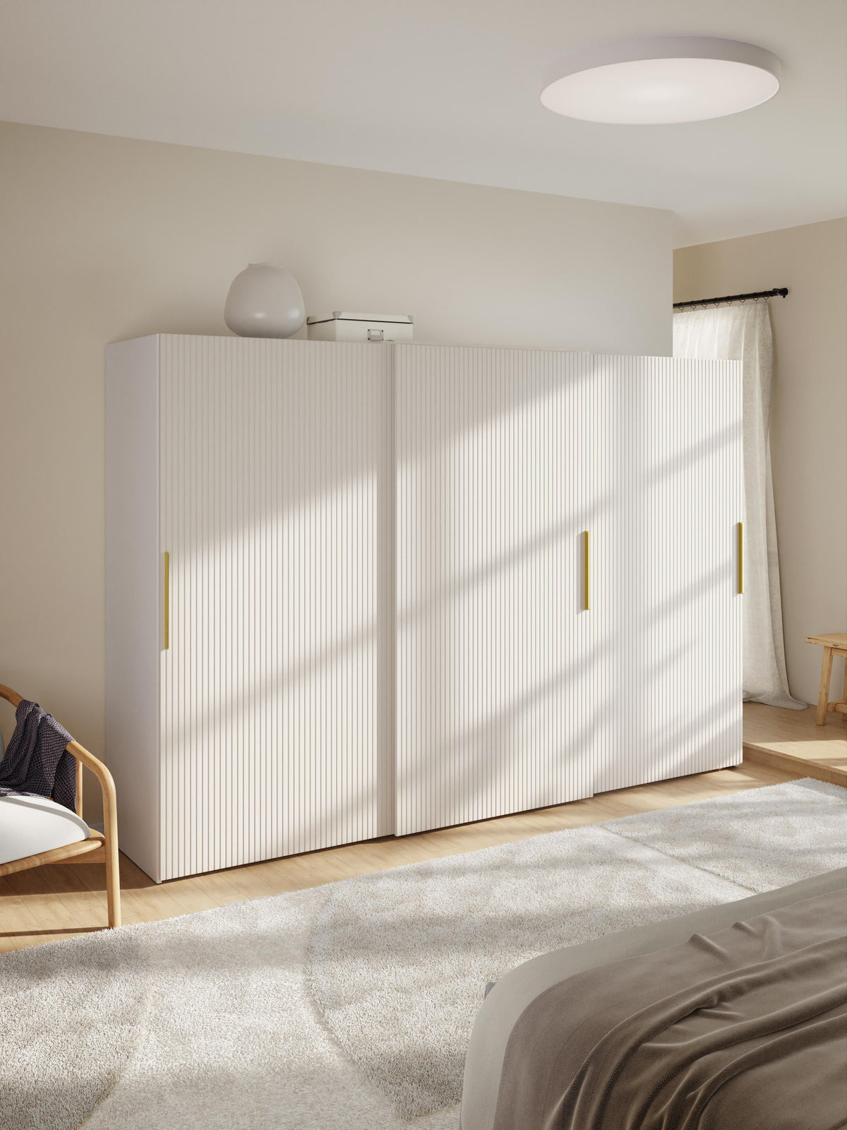 Simonetta Modular Sliding-Door Wardrobe, 300 cm Wide, in Various Sizes