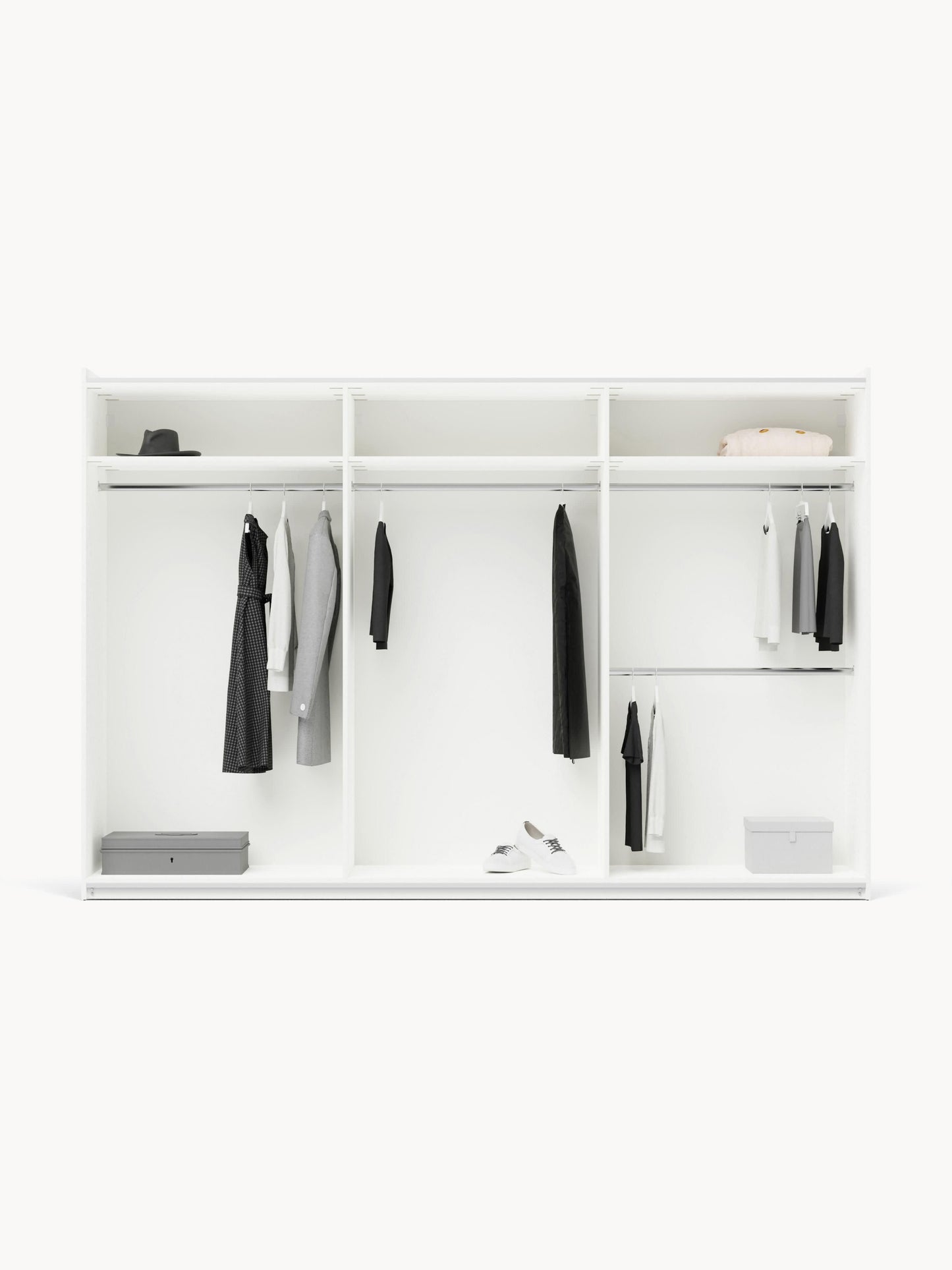 Simonetta Modular Sliding-Door Wardrobe, 300 cm Wide, in Various Sizes
